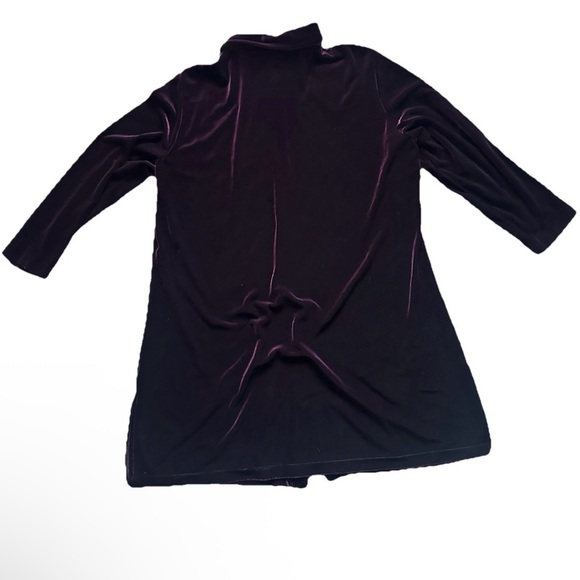 Rabbit Rabbit Rabbit Designs Velvet Tunic Shirt Jacket Plum Eggplant Size 18M - Picture 3 of 10